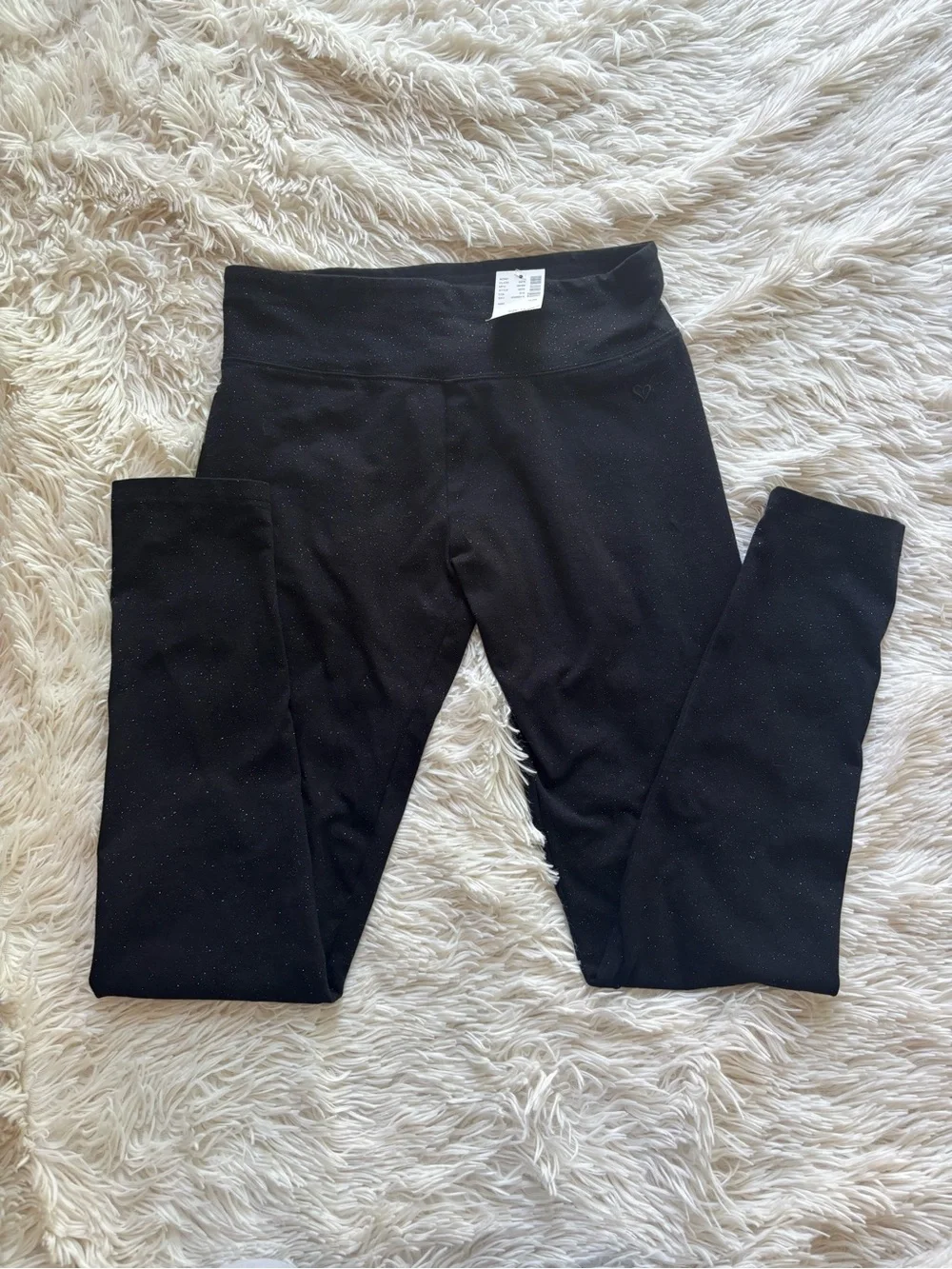 Justice Black Leggings with Subtle Sparkle